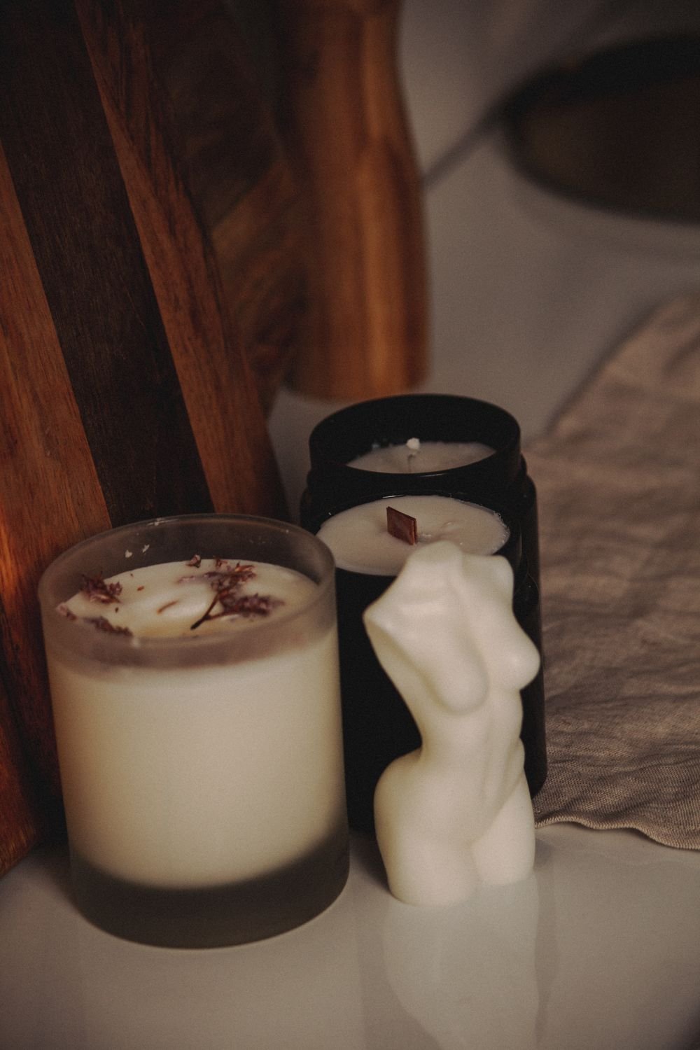 Velas decorativas brancas