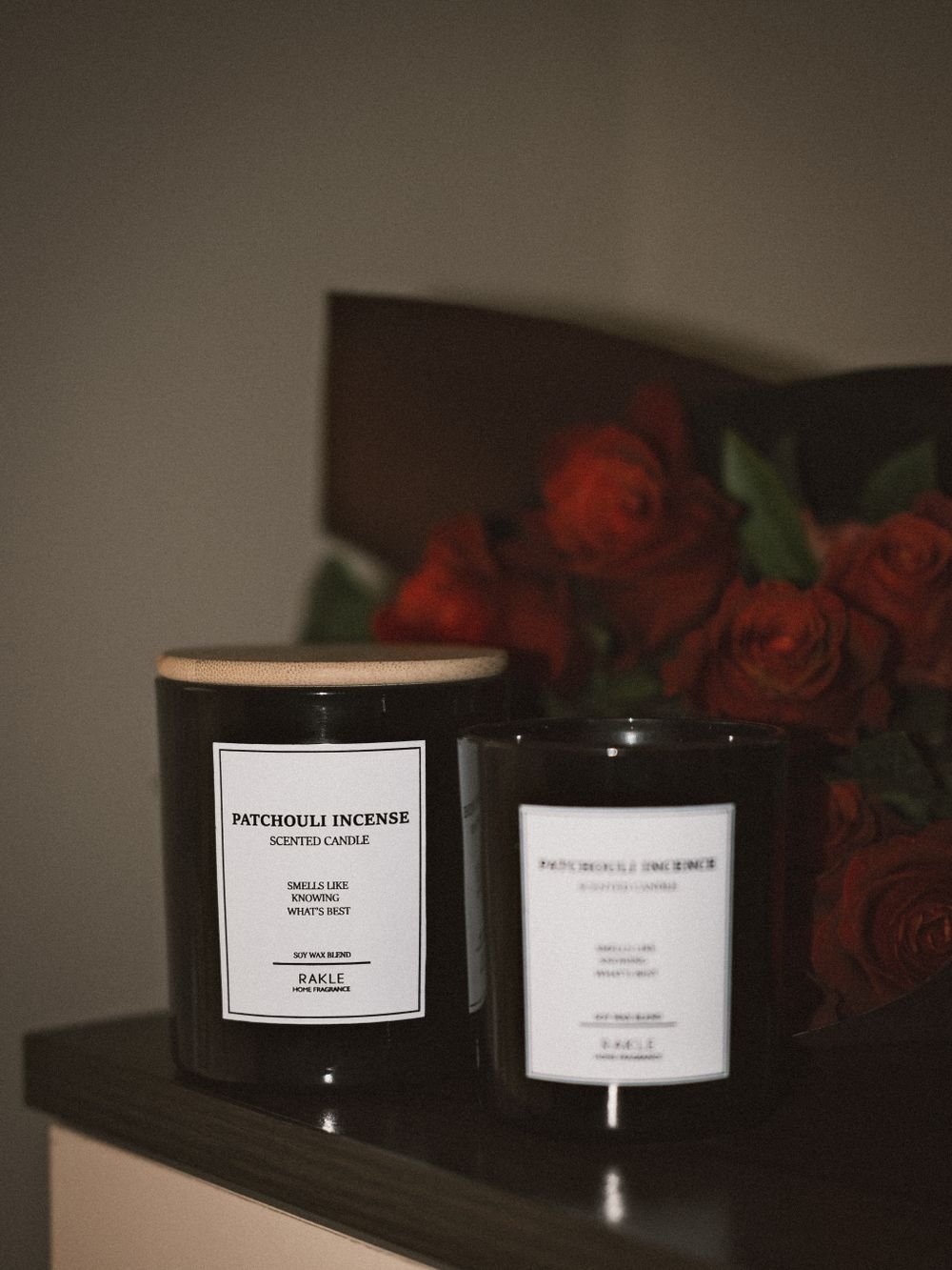 Velas perfumadas com rosas